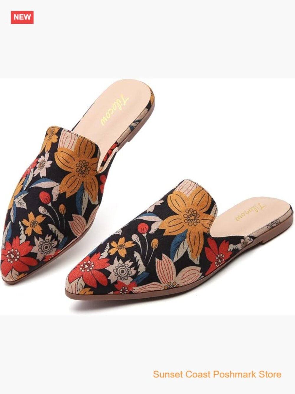 Comfortable Pointed Toe Backless Loafers Flat Mule Business Casual Shoes Slides